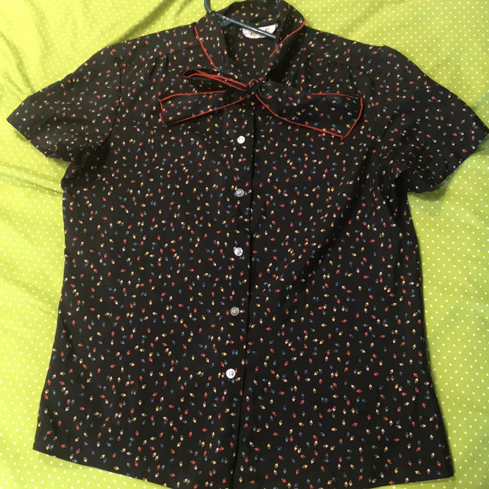 Vintage - Diamond Pussybow Blouse